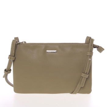 Stylová dámská listová crossbody kabelka khaki - David Jones Efful