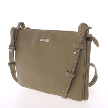 Stylová dámská listová crossbody kabelka khaki - David Jones Efful