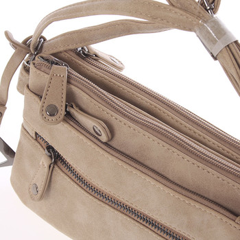 Dámská módní crossbody kabelka taupe - Just Dreamz Ligia