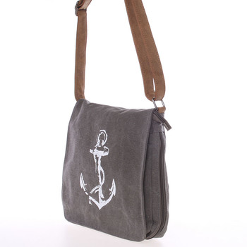 Unisex látková tmavě šedá crossbody taška - New Rebels Anchor