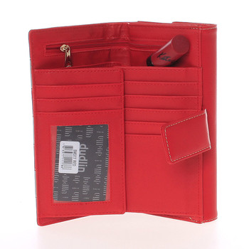 Luxusní velká dámská červená peněženka - Dudlin M377
