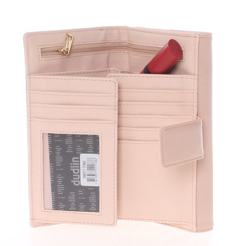 Luxusní velká dámská světle růžová peněženka - Dudlin M377