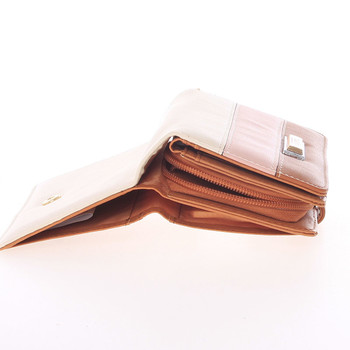 Středně velká dámská hnědo béžová peněženka - Dudlin M380