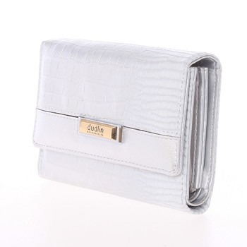 Luxusní středně velká stříbrná dámská peněženka - Dudlin M375