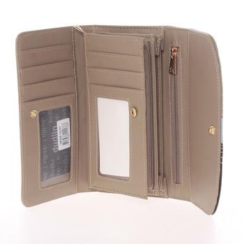 Elegantní velká dámská taupe peněženka - Dudlin M368