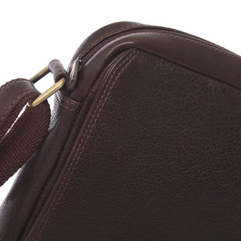 Pánská kožená taška na doklady přes rameno hnědá - SendiDesign Didier