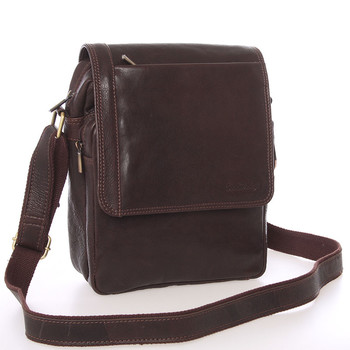 Módní pánská kožená taška přes rameno hnědá - SendiDesign Sage