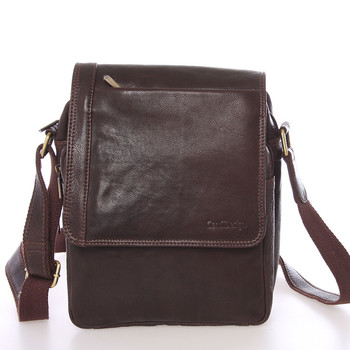 Módní pánská kožená taška přes rameno hnědá - SendiDesign Sage