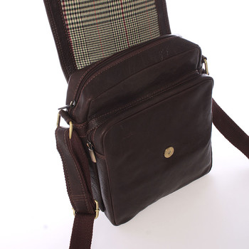 Módní pánská kožená taška přes rameno hnědá - SendiDesign Sage