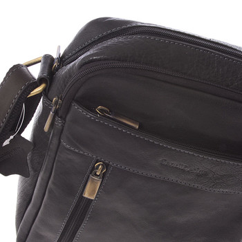 Stylová pánská kožená taška přes rameno černá - SendiDesign Loukanos