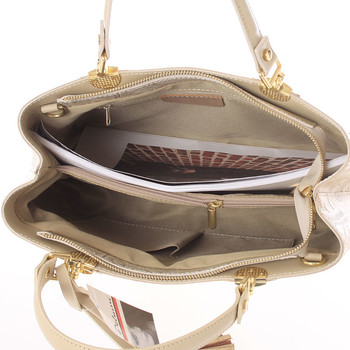 Originální dámská kožená kabelka béžová - ItalY Mattie