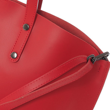 Červená kožená kabelka do ruky ItalY Jordana