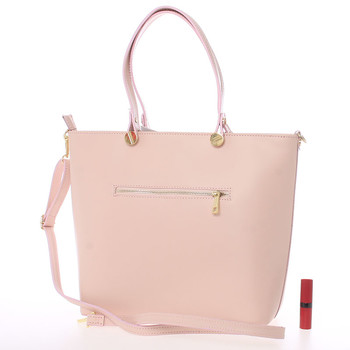 Dámská kožená kabelka světle růžová - Delami Valentina