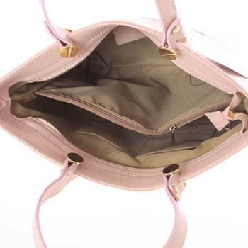 Dámská kožená kabelka světle růžová - Delami Valentina