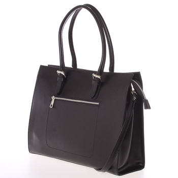 Moderní a elegantní dámská kožená kabelka černá - ItalY Madelia
