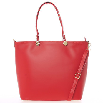 Dámská kožená kabelka červená - Delami Valentina