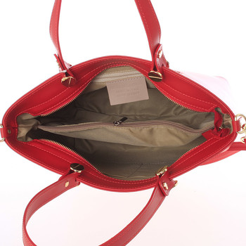 Dámská kožená kabelka červená - Delami Valentina