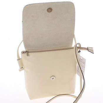 Dámská kožená crossbody kabelka béžová - ItalY Tamia