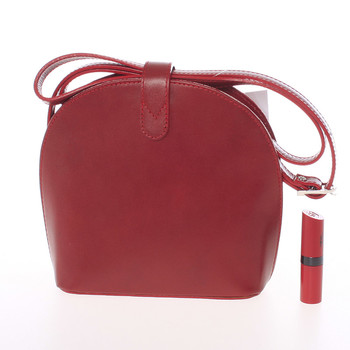 Malá dámská červená kožená crossbody kabelka - ItalY Zerena