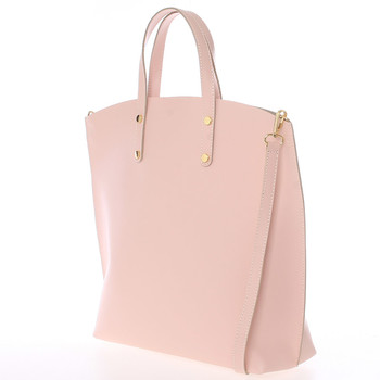 Růžová kožená kabelka do ruky - ItalY Sydney