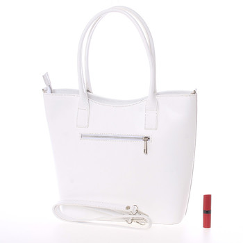 Elegantní bílá kožená kabelka přes rameno - ItalY Madeline