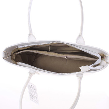 Elegantní bílá kožená kabelka přes rameno - ItalY Madeline