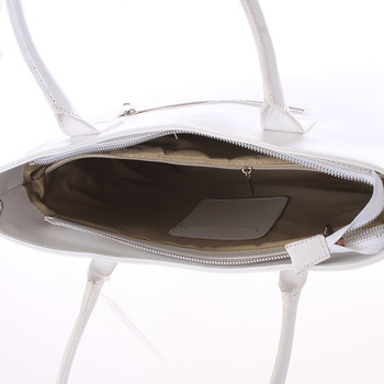 Elegantní bílá kožená kabelka přes rameno - ItalY Madeline