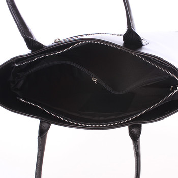 Elegantní černá kožená kabelka přes rameno - ItalY Madeline