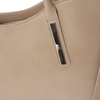 Elegantní tmavě béžová kožená kabelka přes rameno - ItalY Madeline