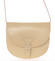 Malá světlá taupe pevná crossbody kožená kabelka - ItalY EmRoya