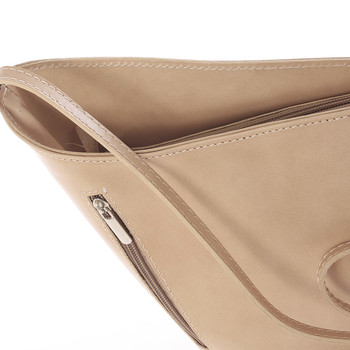 Originální světlá taupe kožená crossbody kabelka - ItalY Meidi