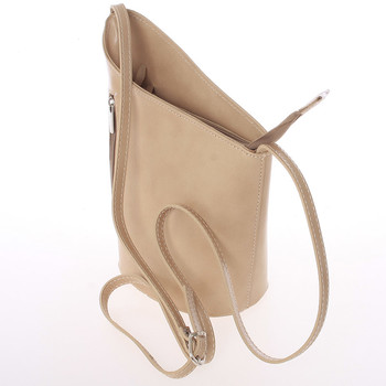 Originální světlá taupe kožená crossbody kabelka - ItalY Meidi