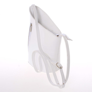 Originální bílá kožená crossbody kabelka - ItalY Meidi