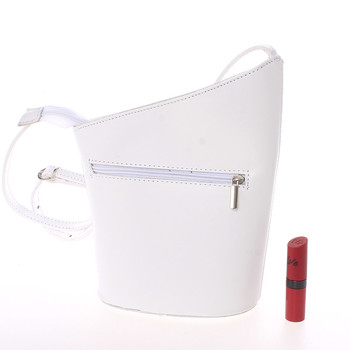 Originální bílá kožená crossbody kabelka - ItalY Meidi