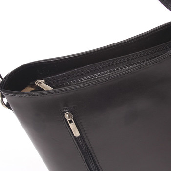 Malá černá kožená crossbody kabelka  - ItalY Madora