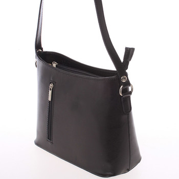 Malá černá kožená crossbody kabelka  - ItalY Madora