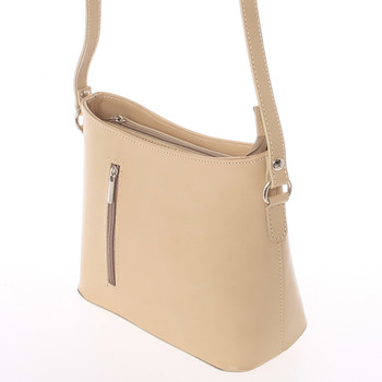 Malá taupe kožená crossbody kabelka  - ItalY Madora