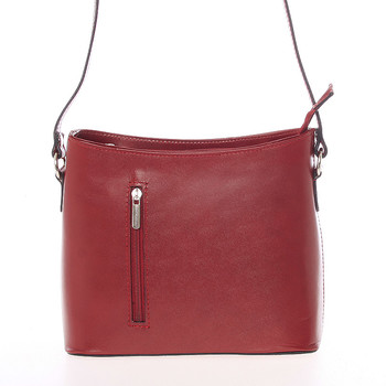 Malá červená kožená crossbody kabelka  - ItalY Madora