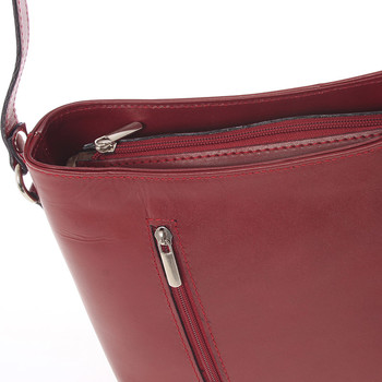 Malá červená kožená crossbody kabelka  - ItalY Madora