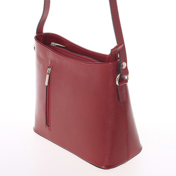 Malá červená kožená crossbody kabelka  - ItalY Madora