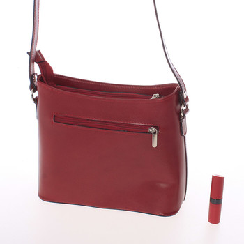Malá červená kožená crossbody kabelka  - ItalY Madora