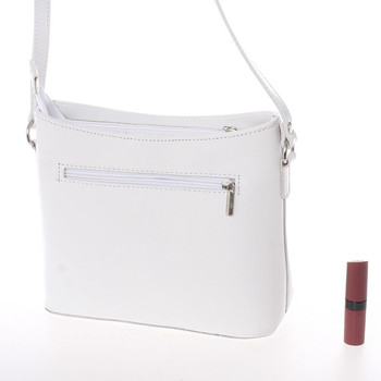 Malá bilá kožená crossbody kabelka  - ItalY Madora