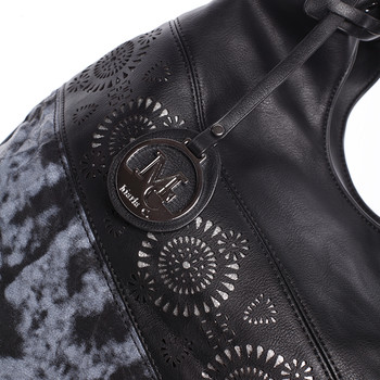 Módní měkká středně velká dámská kabelka černá - MARIA C Cameron