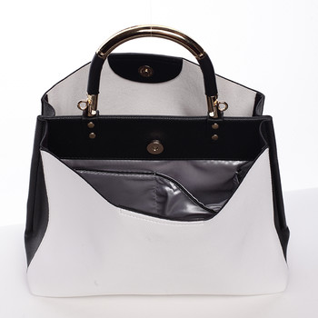 Exkluzivní měkká dámská kabelka do ruky bílá - Tomassini Kyndall