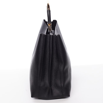Exkluzivní měkká dámská kabelka do ruky černá - Tommasini Kyndall