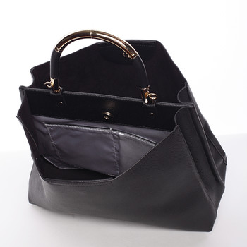 Exkluzivní měkká dámská kabelka do ruky černá - Tommasini Kyndall