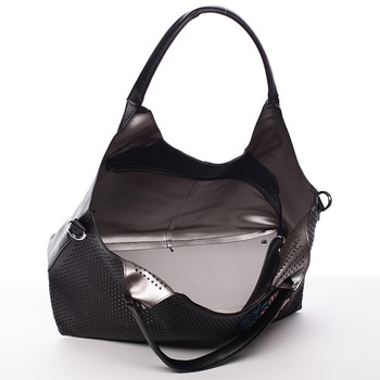 Moderní dámská černá perforovaná kabelka - Maria C Melaney