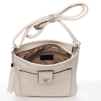 Módní béžová crossbody kabelka - Silvia Rosa Medora