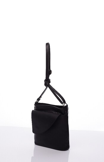 Dámská kožená crossbody kabelka černá - Delami Iraida