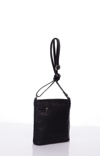 Dámská kožená crossbody kabelka černá - Delami Iraida